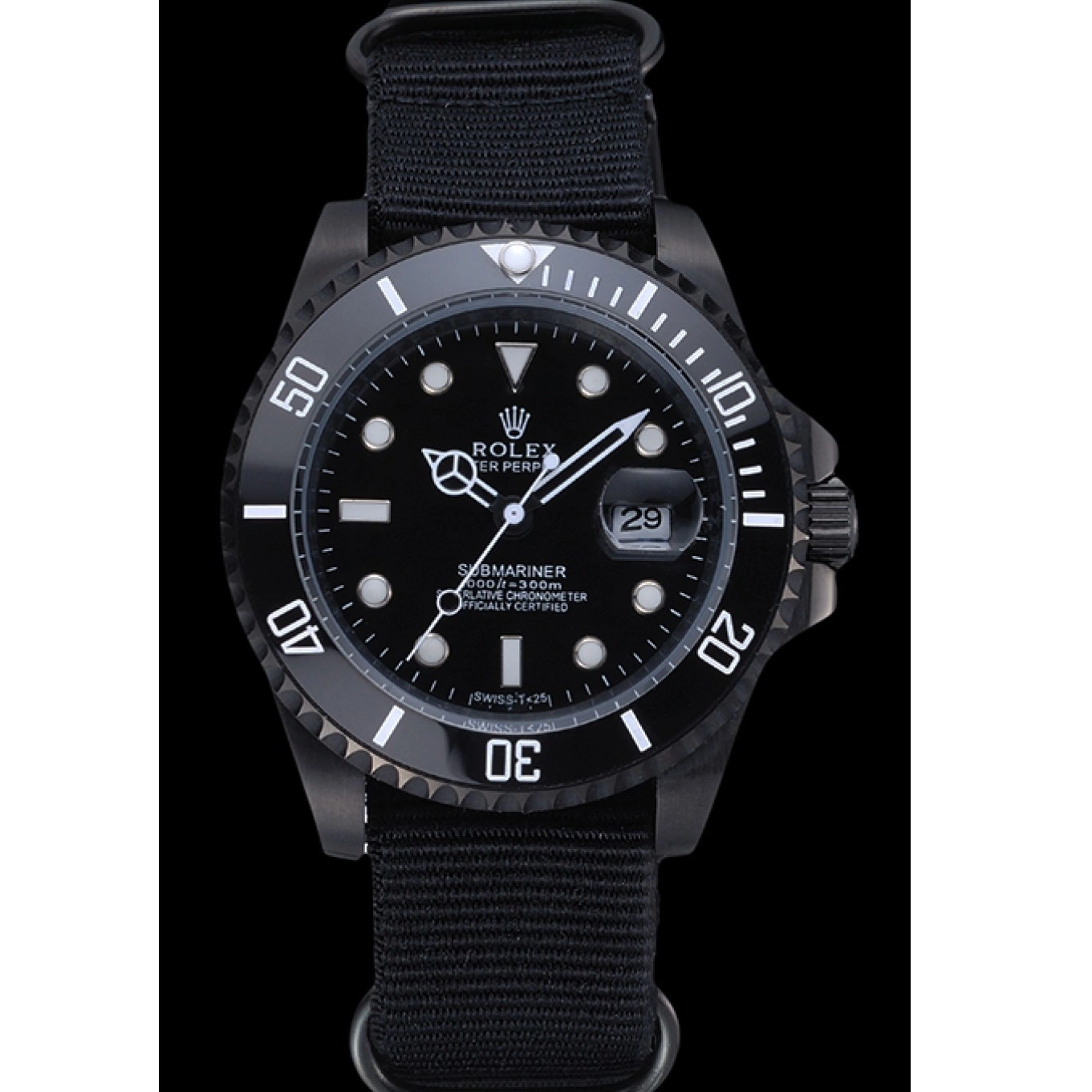 Aaa replica Submariner Black Strap Rolex 622006 Nylon 0515